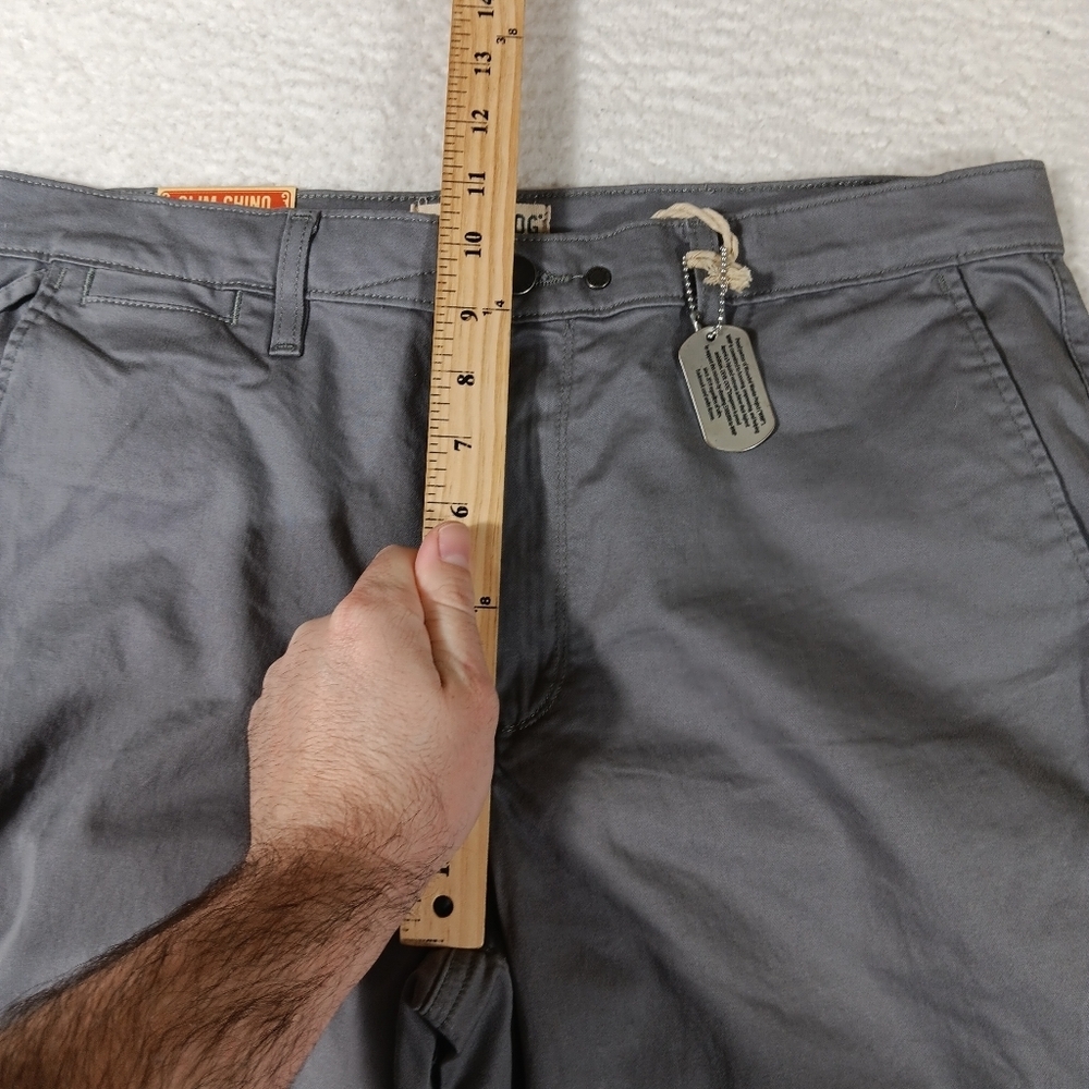 Devil Dog Pants Mens 34x32 Gray Dungarees Slim Chino Straight Leg Dog Tag Nwt - Picture 8 of 11